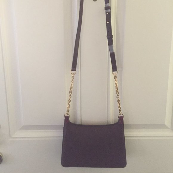 Michael Kors Natalie Leather & Suede Plum Medium Chain Messenger Bag/$378 RETAIL - Picture 3 of 11